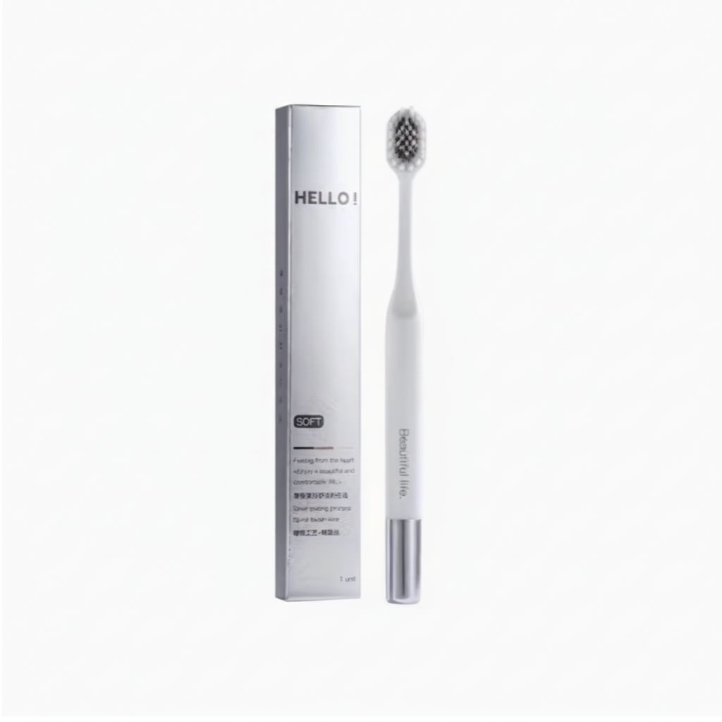 Hello White Toothbrush White Background